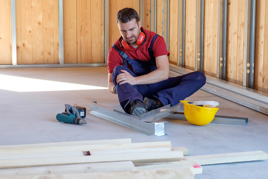 Worker suffering after a painful on-the-job injury